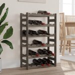 vidaXL Casier à bouteilles pour 30 bouteilles gris bois pin solide