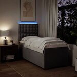 vidaXL Sommier à lattes de lit avec matelas Taupe 80x200 cm Tissu