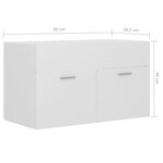 vidaXL Armoire d'évier avec lavabo intégré Blanc Aggloméré