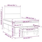vidaXL Sommier à lattes de lit et matelas gris clair 120x190 cm tissu