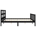 vidaXL Cadre de lit sans matelas noir 200x200 cm bois massif de pin