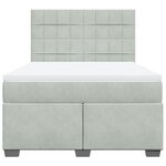 vidaXL Sommier à lattes de lit et matelas Gris clair 160x200cm Velours