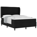 vidaXL Cadre de lit avec matelas noir 140x190 cm en tissu