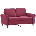 vidaXL Canapé 2 places avec oreillers bordeaux 120 cm velours