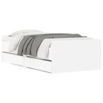 vidaXL Cadre de lit avec tiroirs sans matelas blanc 90x190 cm