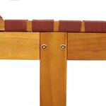vidaXL Chaises longues lot de 2 avec table rouge bois massif d'acacia
