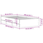 vidaXL Cadre de lit et tiroirs chêne marron 90x200cm bois d'ingénierie
