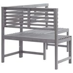 vidaXL Banc d'angle de jardin Gris 140 cm Bois solide d'acacia