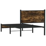 vidaXL Cadre de lit en métal sans matelas chêne fumé 75x190 cm