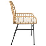 vidaXL Chaises de jardin lot de 2 et coussins marron rotin