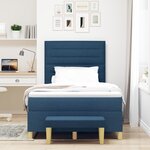 vidaXL Lit à Ressorts avec Matelas & Banc Bleu 120x200 cm Tissu