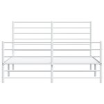 vidaXL Cadre de lit métal avec tête de lit/pied de lit blanc 140x190cm