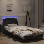 vidaXL Cadre de lit avec lumière LED noir 90x190 cm similicuir