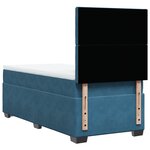 vidaXL Sommier à lattes de lit avec matelas bleu 90x190 cm velours