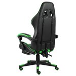 Chaise fauteuil siège pivotante de bureau informatique étude de jeux vidéo avec repose-pied et similicuir vert 02_0024220