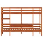 vidaXL Lit superposé cire marron 90x200 cm bois de pin massif