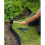 Nature Piquets d'ancrage de jardin 10 Pièces noir petit
