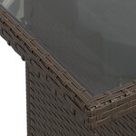 Ensemble de canapé de jardin 7 pièces avec coussins marron en poly rotin