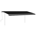 vidaXL Auvent manuel rétractable avec LED 5x3 m Anthracite