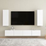 vidaXL Ensemble de meubles TV 4 Pièces Blanc Bois d'ingénierie