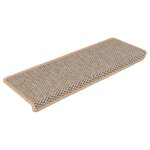 vidaXL Tapis d'escalier autocollants 15 Pièces 65x21x4 cm Beige clair