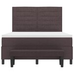 vidaXL Lit avec sommier avec matelas et banc brun foncé 160x200 cm Tissu