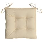 vidaXL Coussins de chaise lot de 4 beige 40x40x7 cm tissu oxford