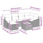 vidaXL Ensemble de Canapé de Jardin 6 Pièces avec Coussins Rattan Poly Noir