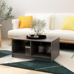 vidaXL Table basse gris 75x50x33 5 cm bois de pin massif