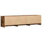 vidaXL Meuble TV avec LED chêne fumé 165x34x40 cm bois d'ingénierie