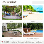 Parasol hexagonal inclinable dim. Ø 2 3 x 2 16H m métal polyester haute densité gris