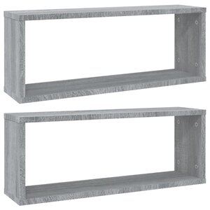 vidaXL Étagères murales cube 2 Pièces Sonoma gris 60x15x23 cm Bois