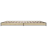 vidaXL Cadre de lit chêne sonoma 200x200 cm bois d'ingénierie et métal