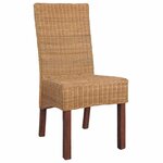 vidaXL Chaises à manger lot de 4 marron rotin naturel