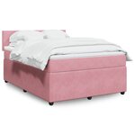 vidaXL Sommier à lattes de lit avec matelas Rose 140x190 cm Velours