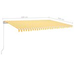 vidaXL Auvent manuel rétractable 500x350 cm Jaune et blanc
