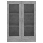 vidaXL Armoire à vitrine Gris béton 82 5x30 5x115 cm Bois d'ingénierie