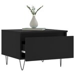 vidaXL Tables basses 2 Pièces noir 50x46x35 cm bois d'ingénierie