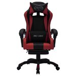 vidaXL Fauteuil de jeux vidéo avec LED RVB Bordeaux et noir Similicuir