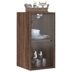 vidaXL Armoire murale avec portes en verre chêne marron 35x37x68 5 cm