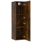 vidaXL Meuble TV mural Chêne fumé 30 5x30x110 cm