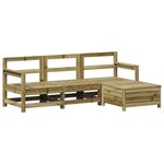 vidaXL Salon de jardin 4 Pièces bois de pin imprégné