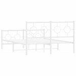 vidaXL Cadre de lit métal sans matelas et pied de lit blanc 140x190 cm