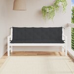 vidaXL Coussins de banc jardin lot de 2 noir 180x50x7 cm tissu Oxford