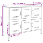 vidaXL Buffet jaune moutarde 100 5x39x79 cm acier laminé à froid