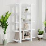 vidaXL Bibliothèque/Séparateur de pièce Blanc brillant 100x30x160 cm