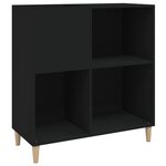 vidaXL Armoire à disques noir 84 5x38x89 cm bois d'ingénierie