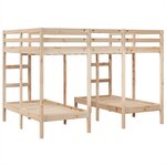 vidaXL Lit superposé triple 140x200/70x140 cm bois de pin massif