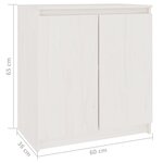 vidaXL Armoire latérale blanc 60x36x65 cm bois de pin massif