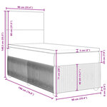 vidaXL Sommier à lattes de lit et matelas Gris clair 90x190 cm Velours